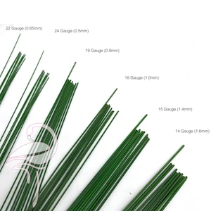 Fil pour fleuriste - Recouvert de plastique de calibre 22 (0,65 mm) vert