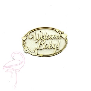 Dos marcos ovalados en capas Welcome Baby - 65 x 45mm