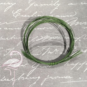 Fil métallique pour fleuriste - Recouvert de papier calibre 26 (0,45 mm) Vert - 40 cm de long x 10 pièces
