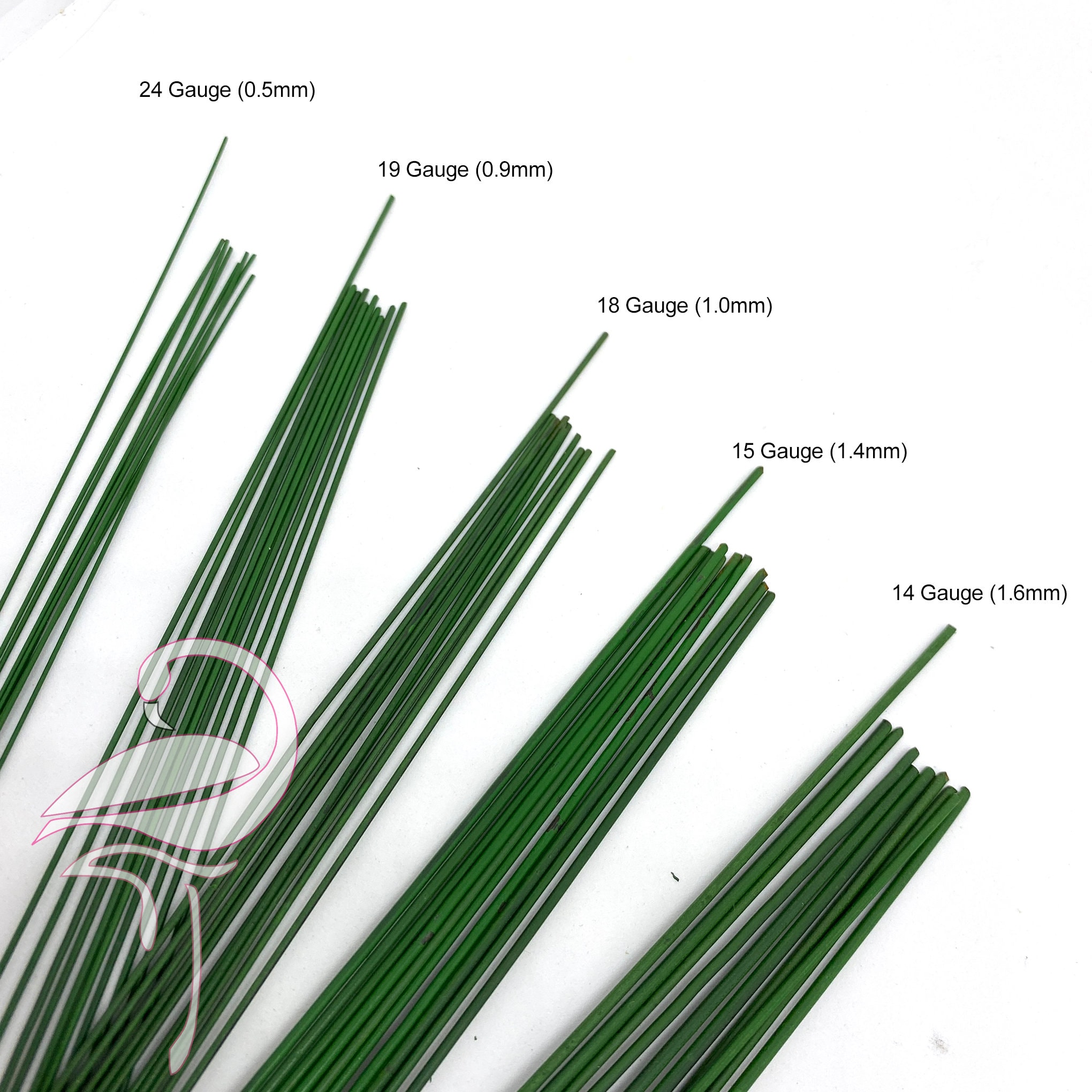 Green Stub Wire Florist Wires - 18 19 20 22 24 26 28 gauge - 7 9