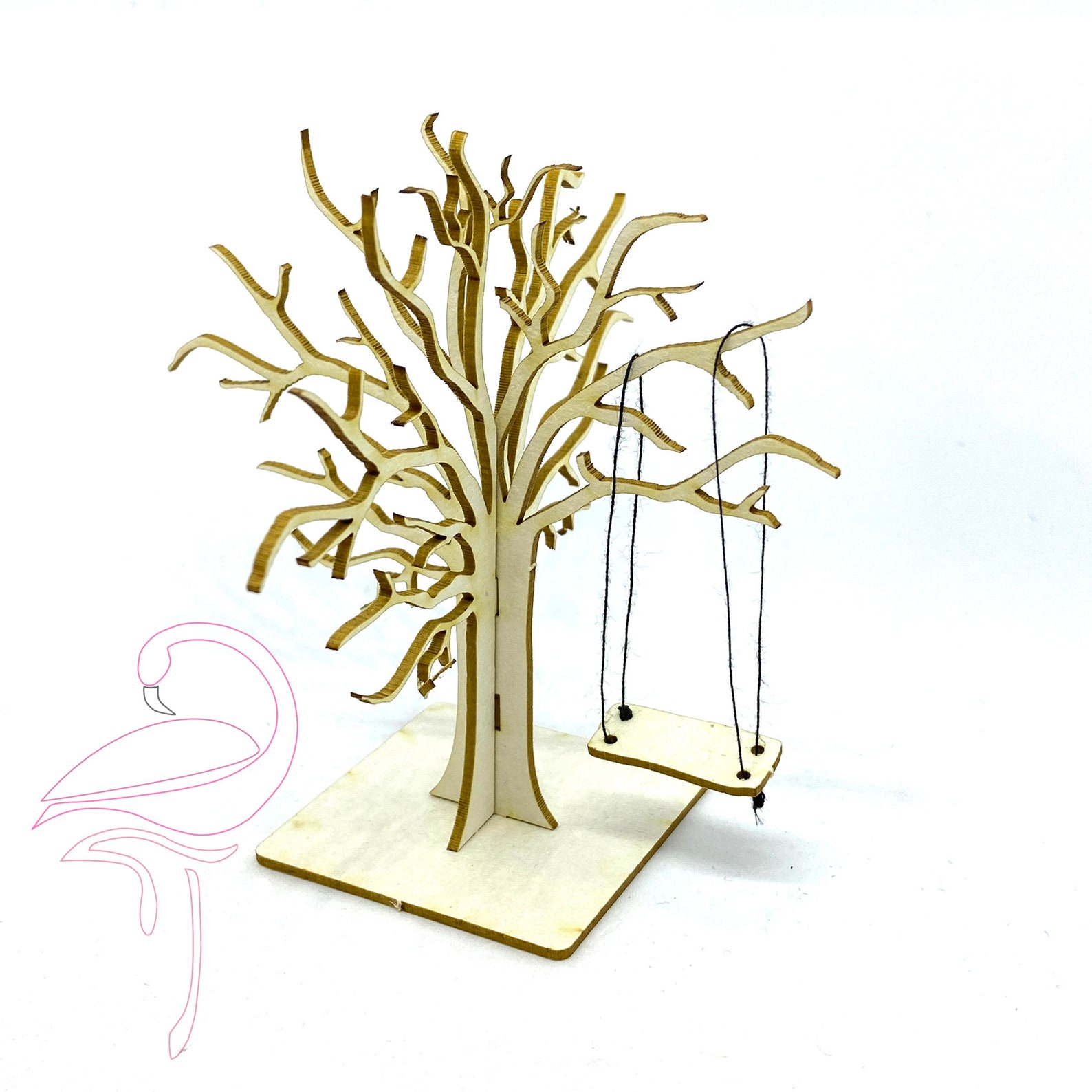 3D Tree with Swing 90 x 87mm cardboard 1.5mm thick Etsy