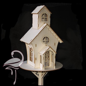 Casa 3D na base (grande) - papelão com 1,5 mm de espessura