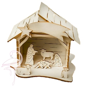 Crèche 3D - 80 x 70 x 70mm - Carton 1.5mm d’épaisseur