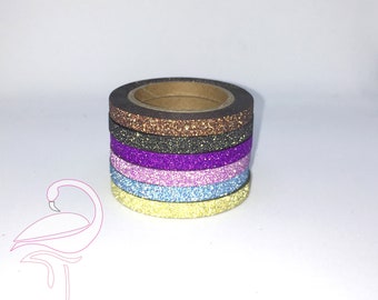 Washi Tape - pack of 6 different glittered colours (as shown)