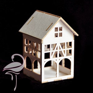 Casa 3D - Diseño 2 - 36 x 36 x 54mm - cartón de 1 mm de espesor