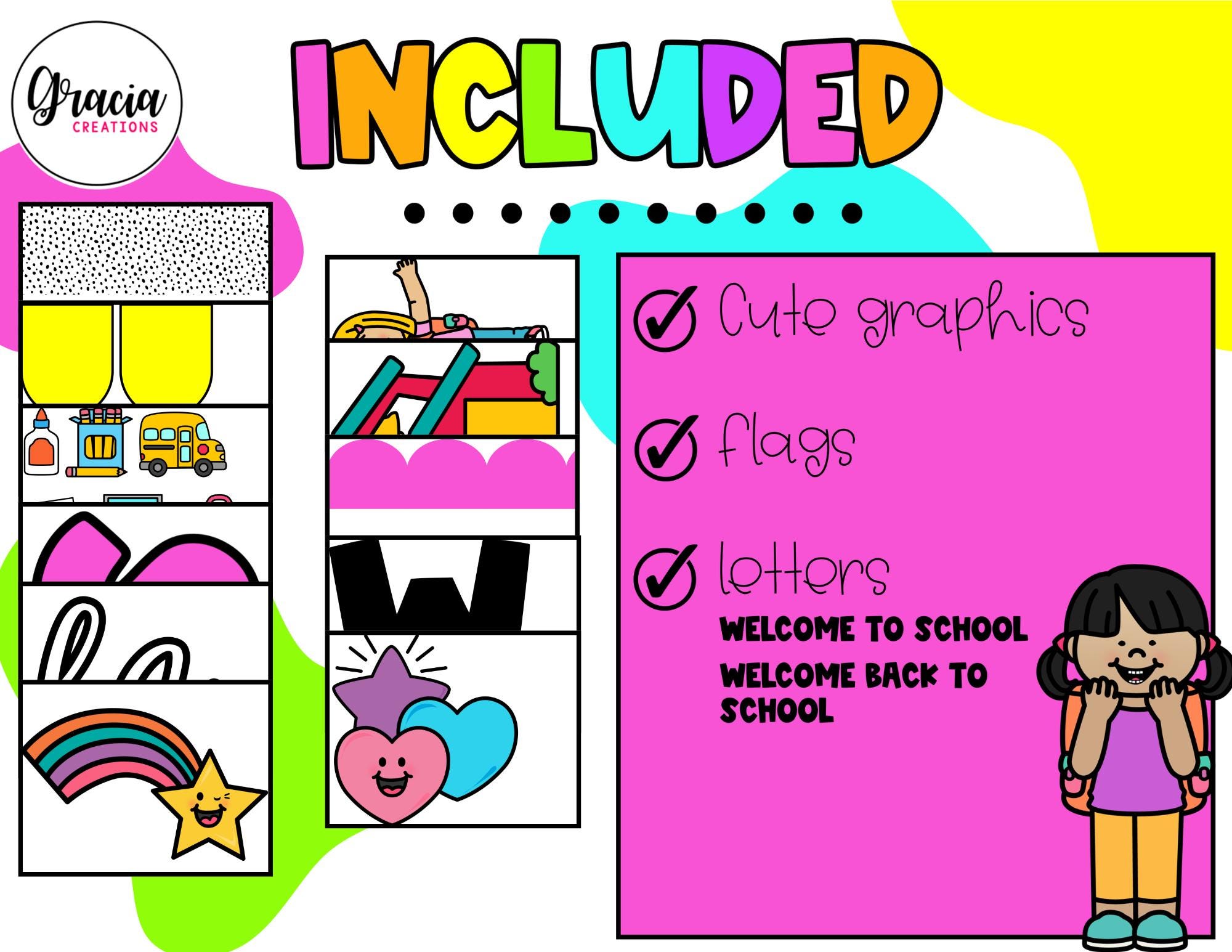 Back to School Bulletin Board - Bright Colors - Classroom Decor - Etsy