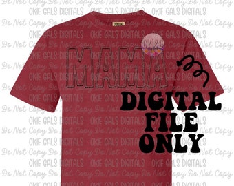 Faux Embroidery - Mama (Crimson)