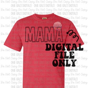 Faux Embroidery - Mama (Watermelon)