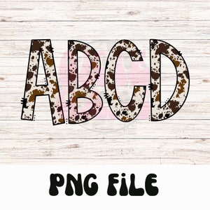 Cowprint Alphabet PNG file
