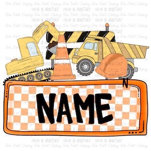 Construction Name Plate PNG - Kids Name Plate Design - Add Your Own Name