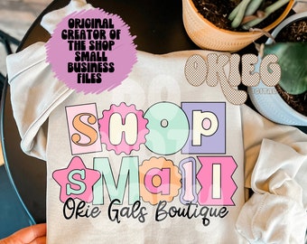 Shop Small CUSTOM Business Name Graphic | PNG | Retro Graphic