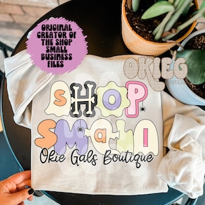 Shop Small CUSTOM Business Name Graphic | PNG | Retro Halloween Graphic