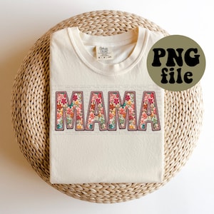 Faux Embroidery - Floral Mama (pink)