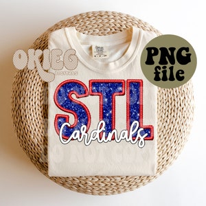 Faux Embroidery - Faux Glitter - Png File - STL CARDINALS