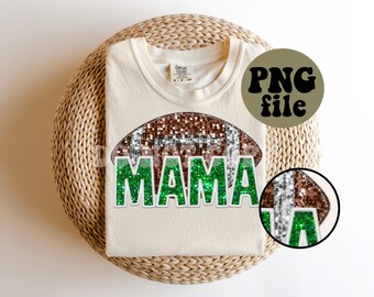 Namaakborduurwerk | Nepglitter | Voetbal Mama - GROEN - PNG-bestand