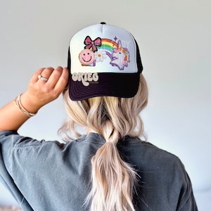 Girly Faux Hat Patches - Faux Trucker Hat PNG - Faux Embroidery - Faux Sequin - Faux Glitter
