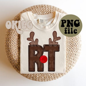 Faux Embroidery - Christmas PNG file - RT Reindeer