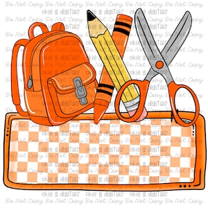 Orange Back to School Name Plate PNG - Kids Name Plate Design - Add Your Own Name