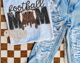Faux Embroidery | Faux Glitter | Football Mom - PNG File