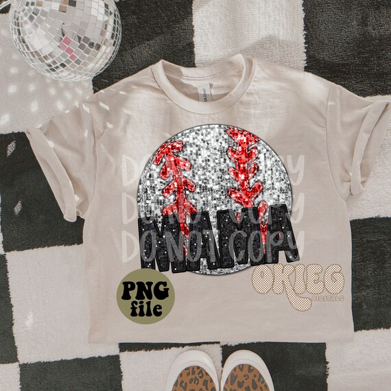 Black Glitter Baseball Mama Black Glitter Baseball Mama