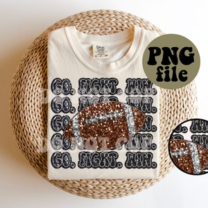 Faux Sequin - Faux Glitter - PNG file - Football Go Fight Win