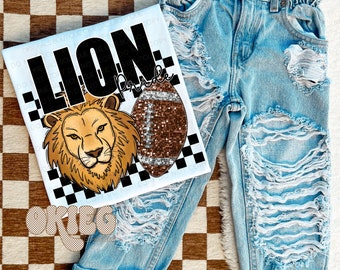 Lion Pride School Mascot Stacked PNG, Mascot Sublimation Designs Download, Ready to Print, Instant Download, Muskogee