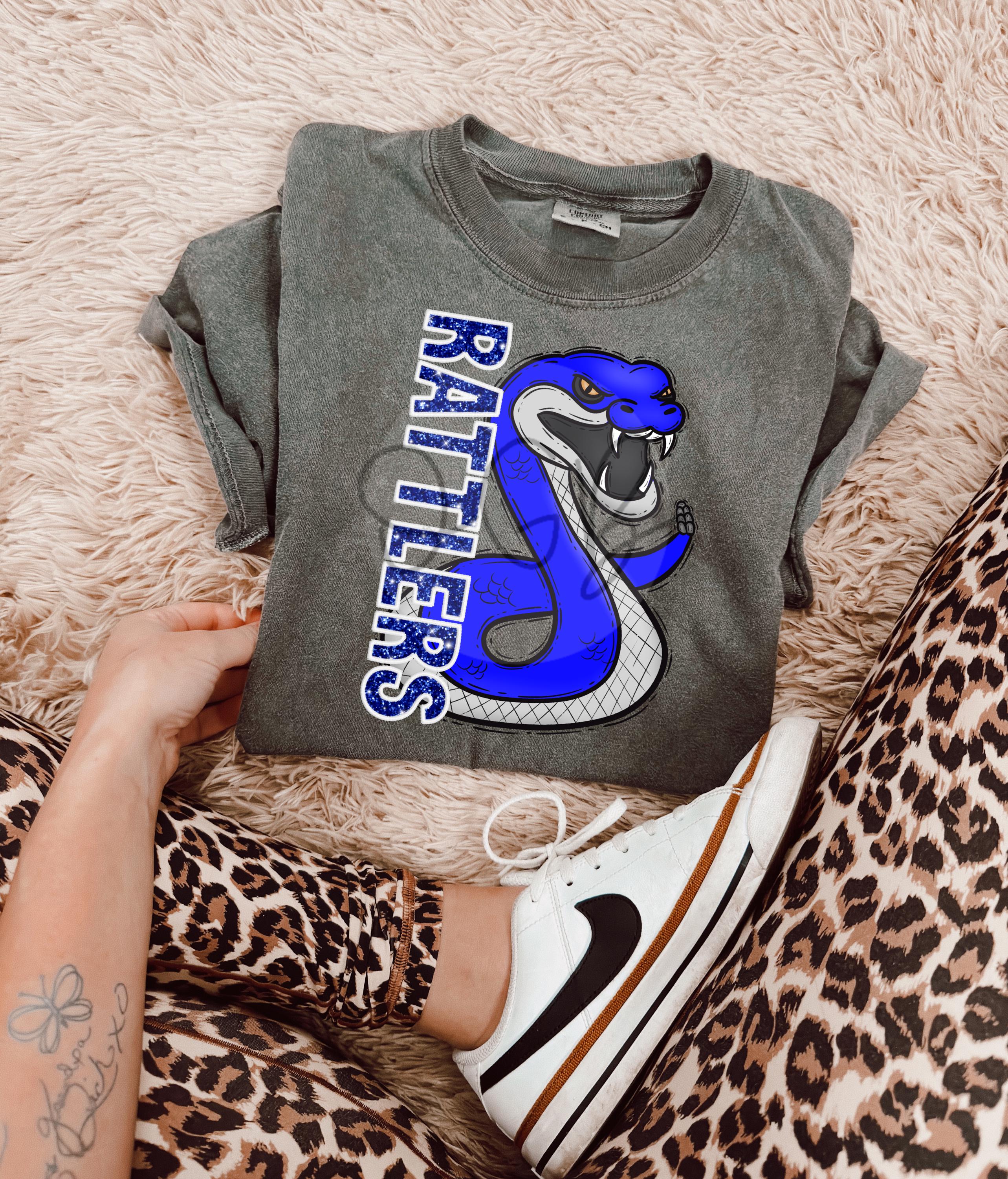 Rattlers Faux Embroidery Mascot PNG, Blue Letters, Team Colors, Mascot ...