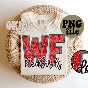 Faux Embroidery - Faux Glitter - Png File - WF Redbirds