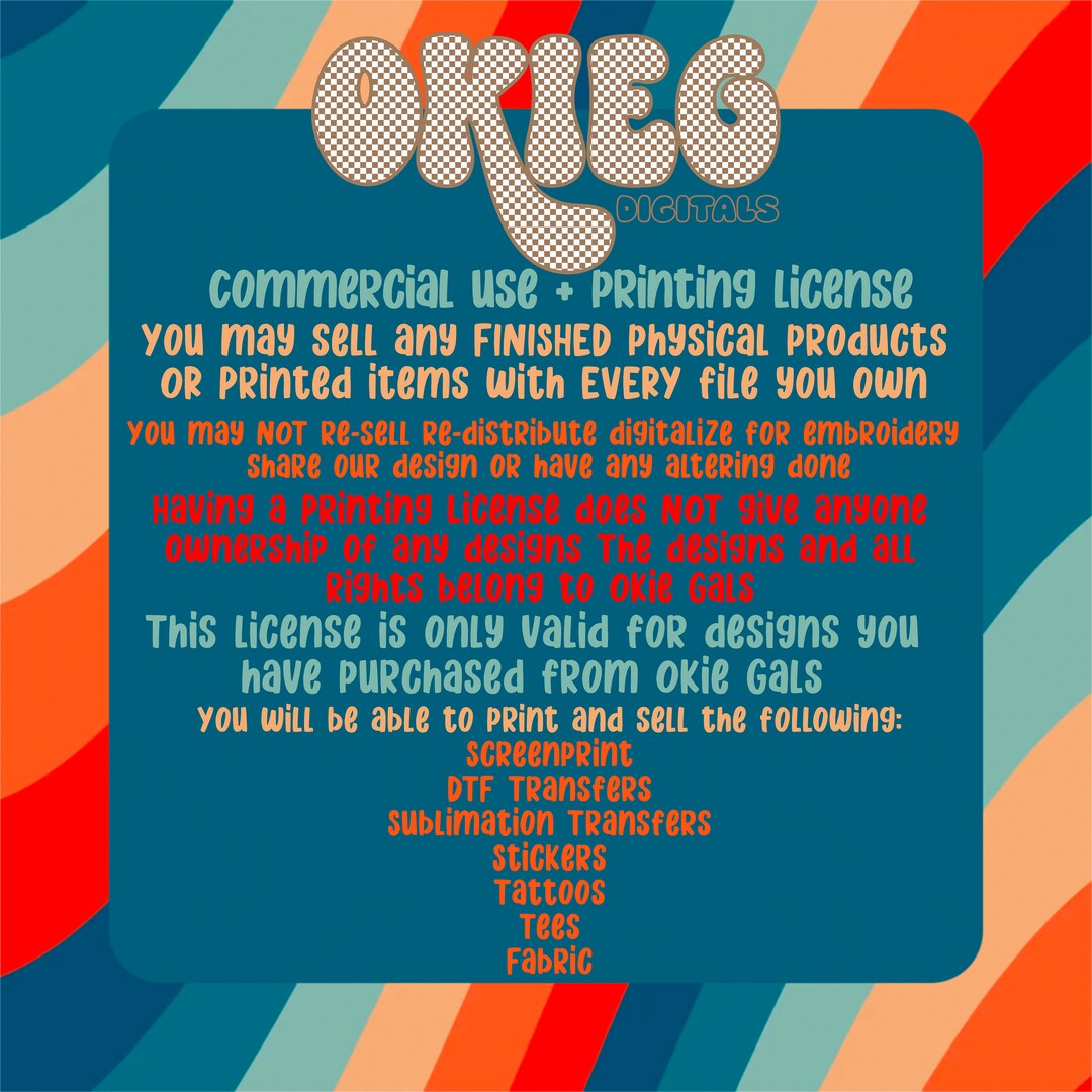 Printing License - Etsy