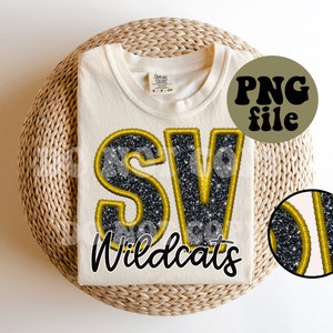 Faux Embroidery - Faux Glitter - PNG FILE - SV Wildcats