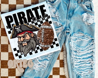 Pirate Pride School Mascot Stacked PNG, Team Colors, Mascot Sublimation Designs Download, Ready to Print, Instant Download
