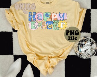 Retro Happy Easter - PNG file