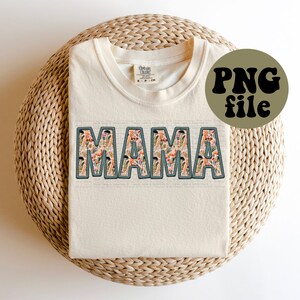Faux Embroidery - Floral Mama (teal)