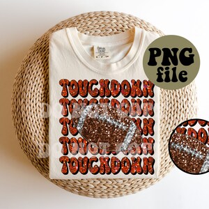 Faux Sequin - Faux Glitter - PNG file - Football Touchdown - Orange