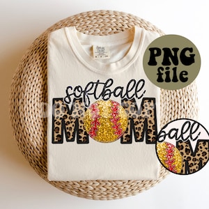 Namaakborduurwerk | Nepglitter | Softbal moeder - PNG-bestand