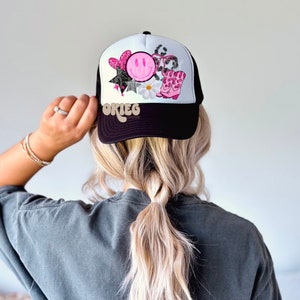 Girly Western Faux Hat Patches - Faux Trucker Hat PNG - Faux Embroidery - Faux Sequin - Faux Glitter