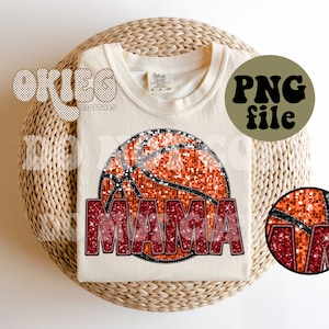Faux Embroidery | Faux Glitter | Maroon Mama Basketball - PNG File