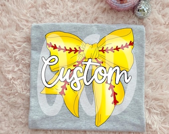 Lazo de coqueta personalizado para softbol / PNG / Gráfico deportivo personalizado