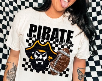 Pirate Pride School Mascot Stacked PNG, Team Colors, Mascot Sublimation Designs Download, Ready to Print, Instant Download