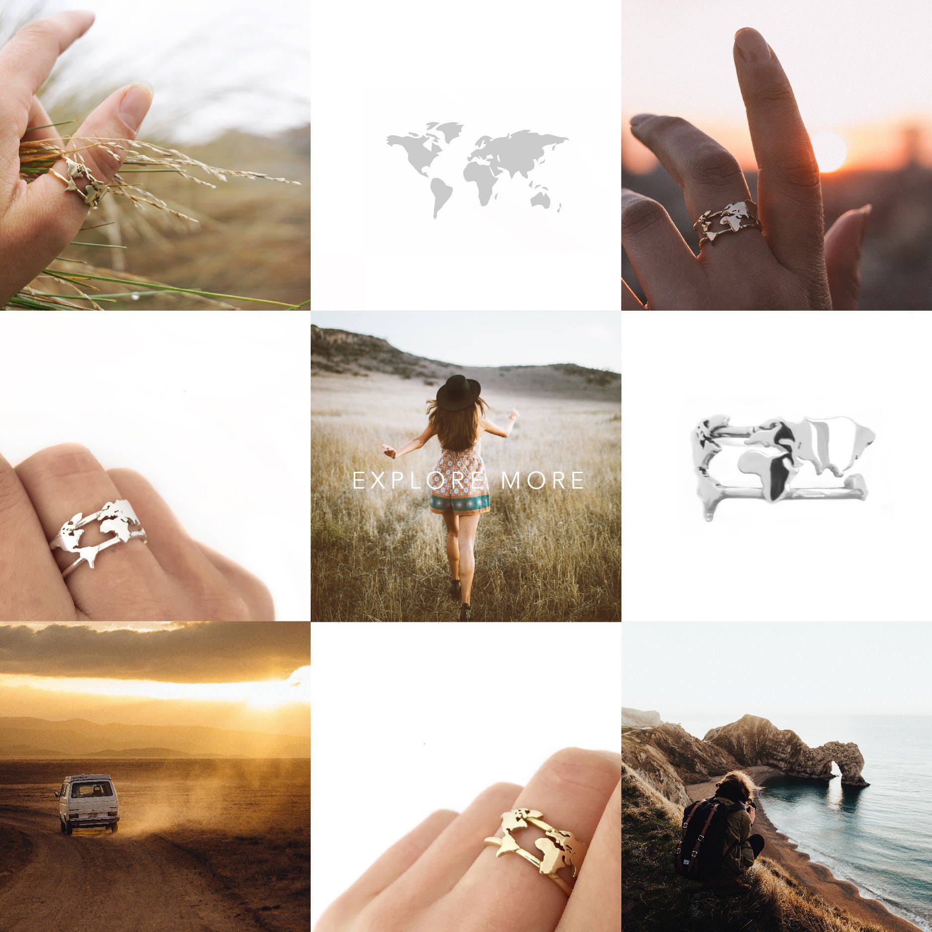 Engagement World Map Ring Made in New York Solid 14k Gold - Etsy