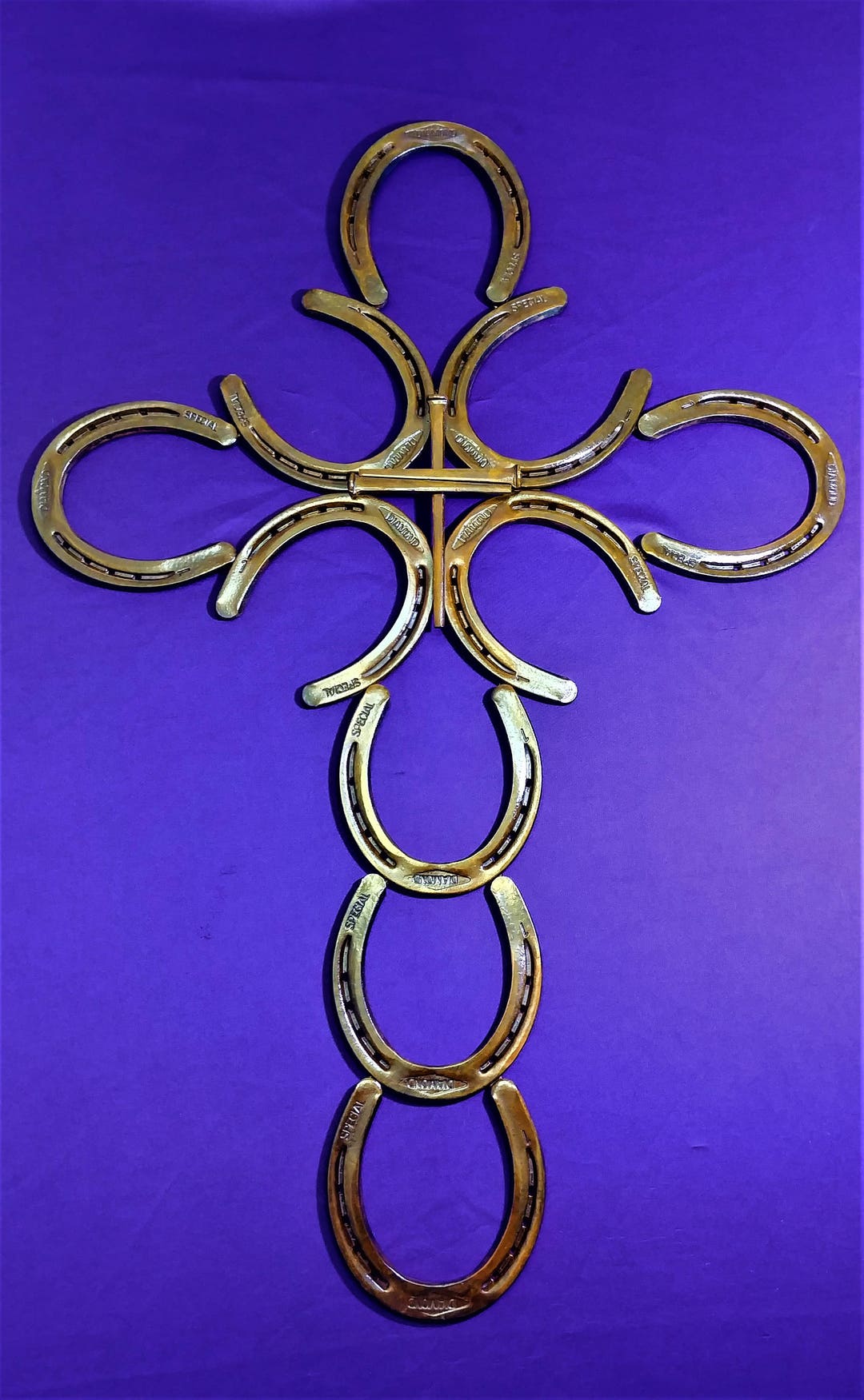 Horseshoe & Nail Cross Etsy