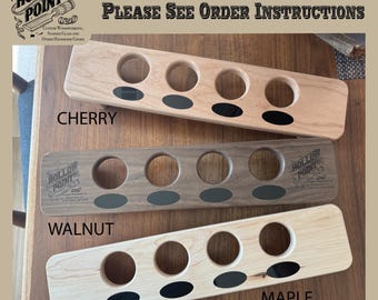 Custom Wine Flight Board | Solid Hardwood, Monogram Option (Walnut, Cherry, Maple)