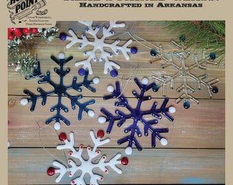 Handmade Fused Glass Snowflake Ornament | Colorful Christmas Decor (Wye, Arkansas)
