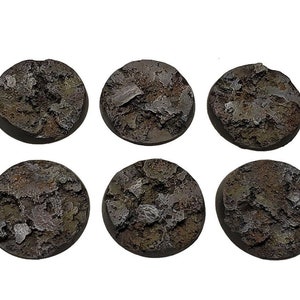 40mm Resin Wargaming Textured Rocky/Rough Terrain Bases Warhammer/Age of Sigmar/Warmachine/D&D Large