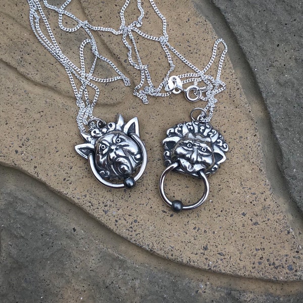 Sterling Silver Door Knocker Pendants (2 SIZES NOW AVAILABLE)