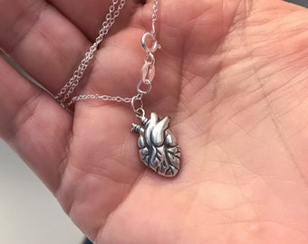 All My Heart - Sterling Silver Human Heart Pendant