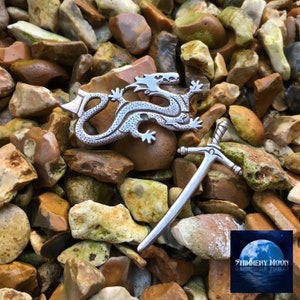 Dragon/Sword - Wheel of Time inspired - Bronze/Sterling silver Pins