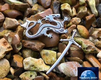 Dragon/Sword - Wheel of Time inspired - Bronze/Sterling silver Pins