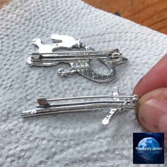 Dragon Sword Brooch Crystal Double-Dragon Lapel Pin Fashion Collar - View #13