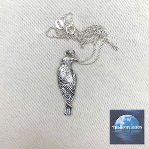 Sentinel - Solid Silver Raven Pendant